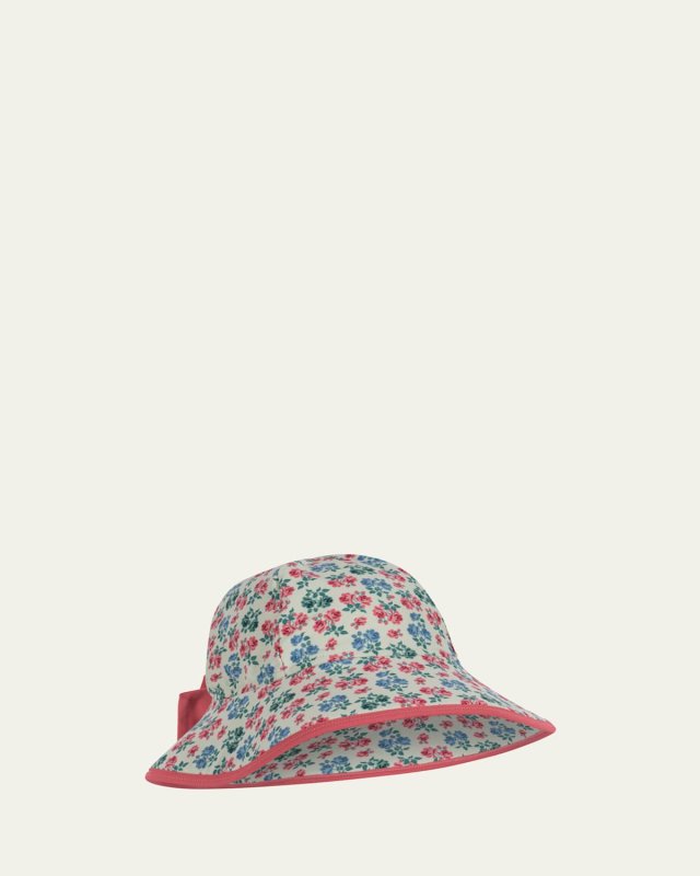 Girl's Edith Floral-Print Sun Hat